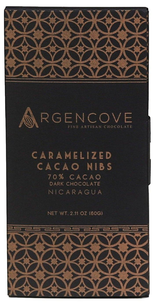 Caramelized Cacao Nibs 70% Cacao Dark Chocolate - Argencove