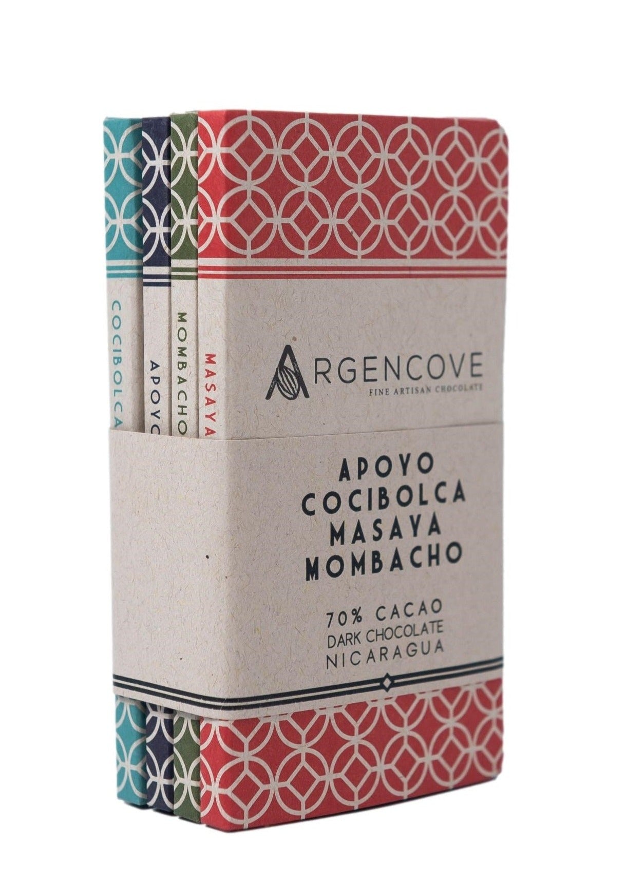 70% Dark Chocolate Sampler Set (x4 25gm Bars) - Argencove